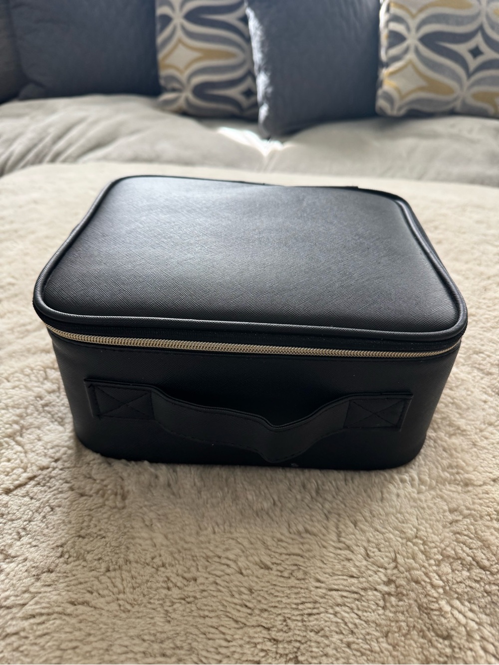 Black Men's Travel Case with Top Handle